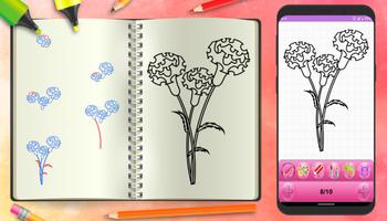 Learn To Draw Beautiful Flowers Step by Step imagem de tela 3