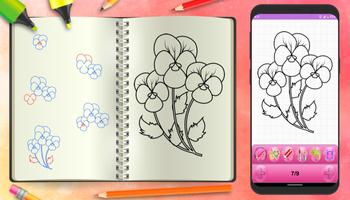 Learn To Draw Beautiful Flowers Step by Step imagem de tela 1