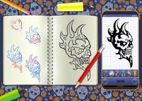 Learn To Draw Skull Tattoos Step By Step - Free imagem de tela 2