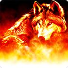 Fire wolf live wallpaper icône