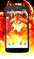 Fire wolf live wallpaper Affiche