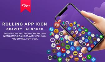 Rolling Icon Launcher - 3D Lau Poster