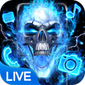 ”Blue Fire Skull Themes & Wallpapers