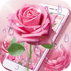 Élégant 3D Rose Rose Thème icône