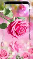 Élégant 3D Rose Rose Thème Affiche