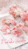 Diamond Lace Ribbon Theme pink bow पोस्टर