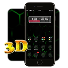 3D Ripple Cool Neon Green Laun icono