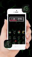 3D Ripple Cool Neon Green Laun Poster