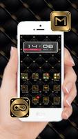 3D Ripple Gold Black Launcher  Cartaz