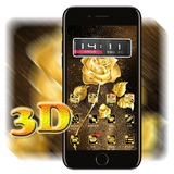 3D Ripple Golden Rose Launcher icono
