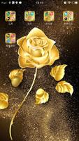 3D Ripple Golden Rose Launcher captura de pantalla 2