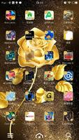 3D Ripple Golden Rose Launcher captura de pantalla 3