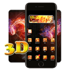 3D Flame Fire Skull Launcher T icono