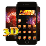 3D Flame Fire Skull Launcher T icono