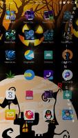 3D Halloween Pumpkin Dark Launcher Theme ảnh chụp màn hình 1