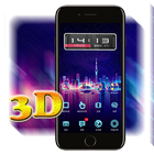 3D Ripple Neon City Launcher W icono