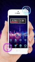 3D Ripple Neon City Launcher W Poster
