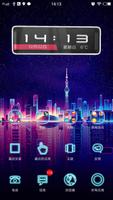 3D Ripple Neon City Launcher W captura de pantalla 1