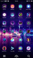 3D Ripple Neon City Launcher W captura de pantalla 3