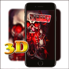 ikon 3D Red Gothic Blood Skull Laun