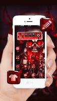 3D Red Gothic Blood Skull Laun पोस्टर