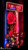 3D Red Rose Glitter Hood Launcher Theme capture d'écran 1