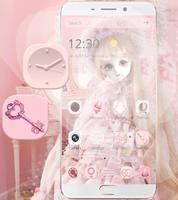 Cute Girl Theme Pink โปสเตอร์