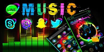 Music Launcher Theme الملصق