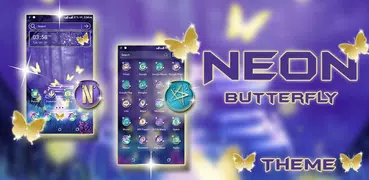 Neon Butterfly Launcher Theme
