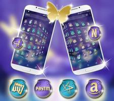 Neon Butterfly Launcher Theme الملصق