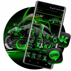 Neon Green Car Launcher Theme APK Herunterladen