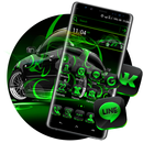 Neon Green Car Launcher Theme aplikacja