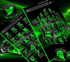 Neon Green Car Launcher Theme Affiche