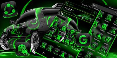 Neon Green Car Launcher Theme ảnh chụp màn hình 1