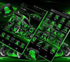 Neon Green Car Launcher Theme capture d'écran 2