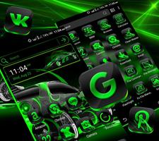 Neon Green Car Launcher Theme capture d'écran 3