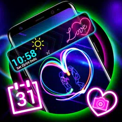 download Neon Heart Launcher Theme APK