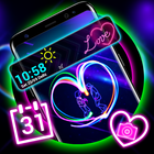 Neon Heart Launcher Theme Zeichen