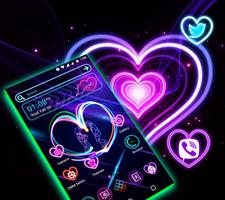 Neon Heart Launcher Theme الملصق