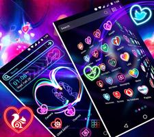 Neon Heart Launcher Theme تصوير الشاشة 1