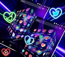 Neon Heart Launcher Theme syot layar 3