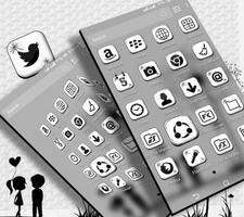 Black And White Launcher Theme পোস্টার