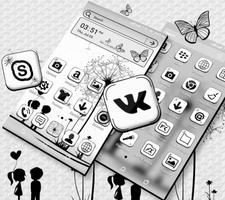 Black And White Launcher Theme स्क्रीनशॉट 2