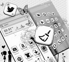 Black And White Launcher Theme capture d'écran 3