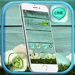 Cyan Wooden Launcher Theme APK download