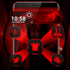 Dark Red Launcher Theme ไอคอน