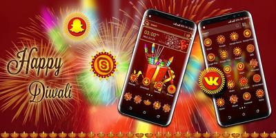 Diwali Crackers Launcher Theme Poster