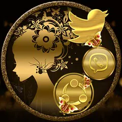 Gold Butterfly Girl Theme APK download