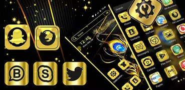 Gold Feather Launcher Theme