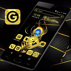 download Gold Feather Launcher Theme APK